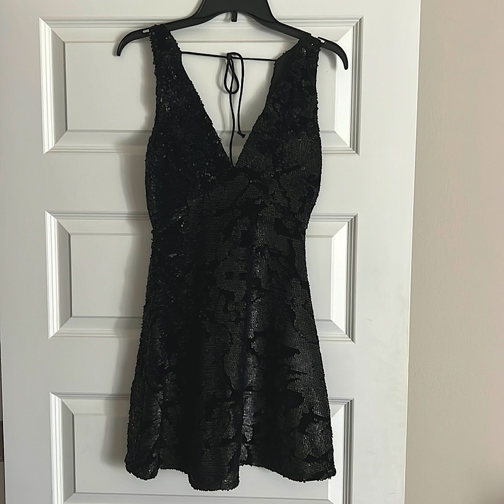 Velvet and sequined hoco dress
